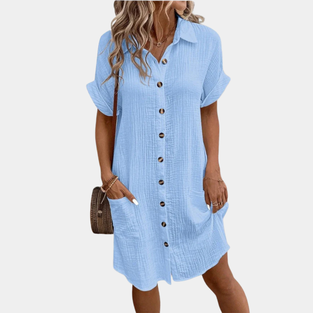 Clara | Women's Summer Button-Down Shirt Dress Prescott Mode