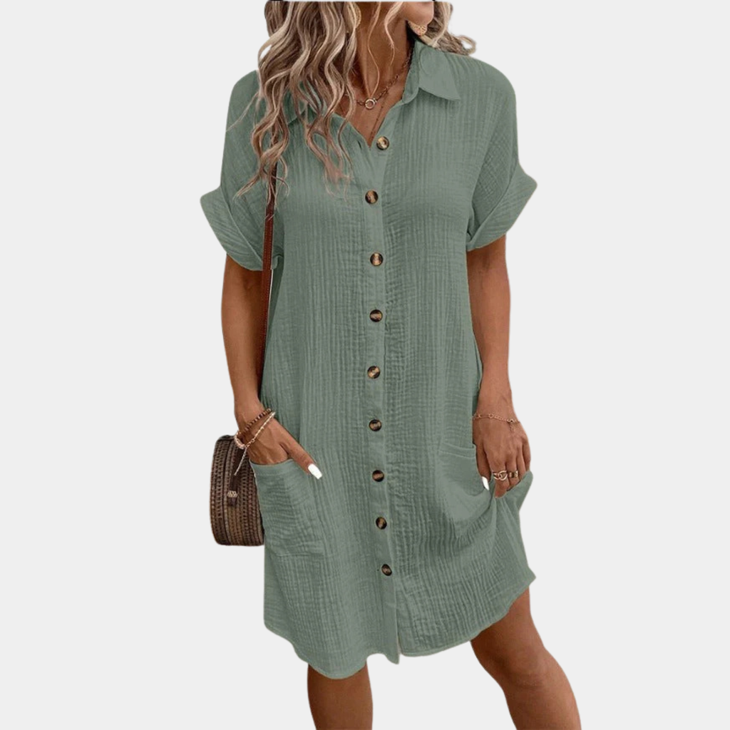 Clara | Women's Summer Button-Down Shirt Dress Prescott Mode