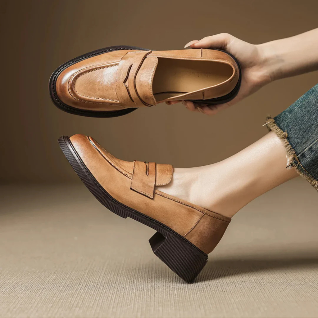 Evelyn | Women's Classic Leather Penny Loafers Prescott Mode
