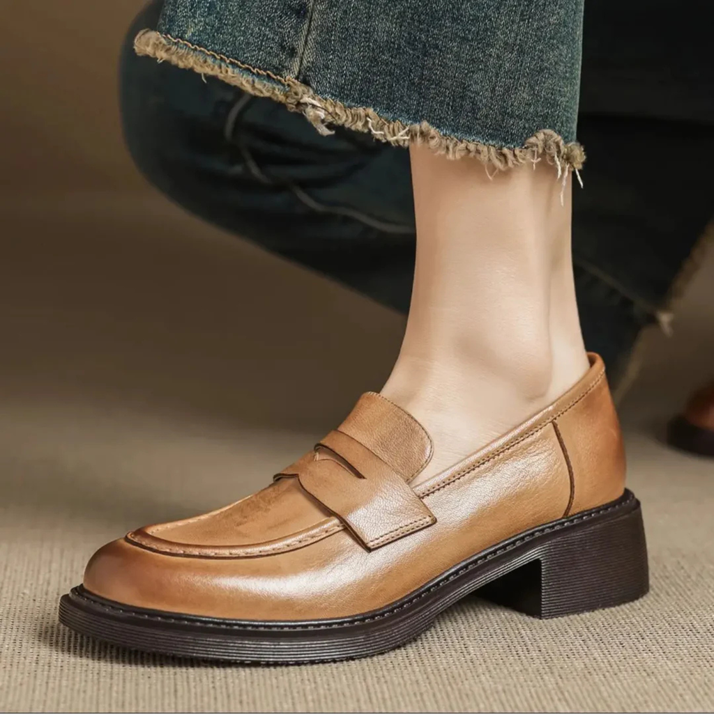 Evelyn | Women's Classic Leather Penny Loafers Prescott Mode