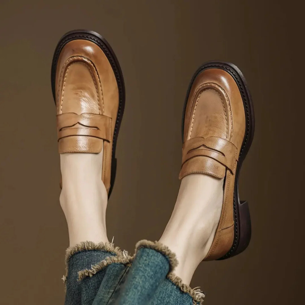 Evelyn | Women's Classic Leather Penny Loafers Prescott Mode