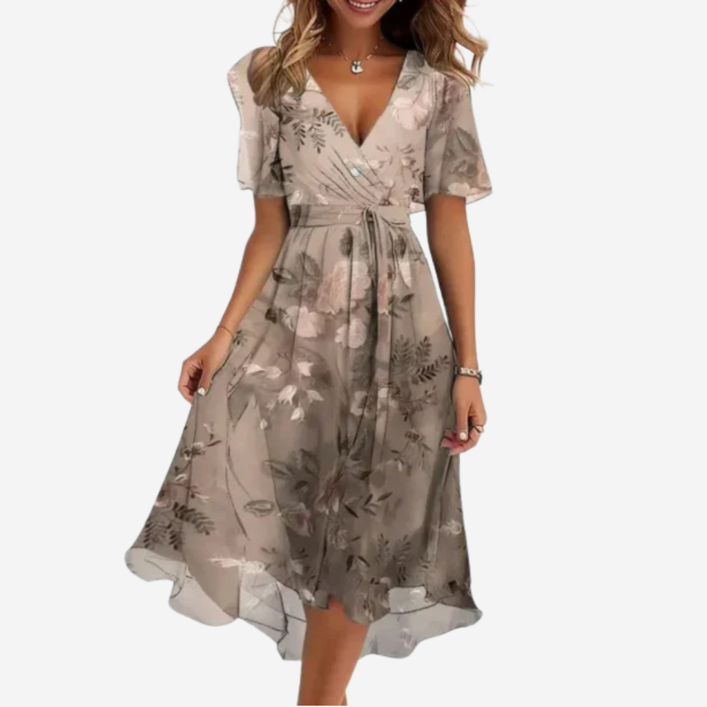 Fluid V-Neck Midi Dress Prescott Mode