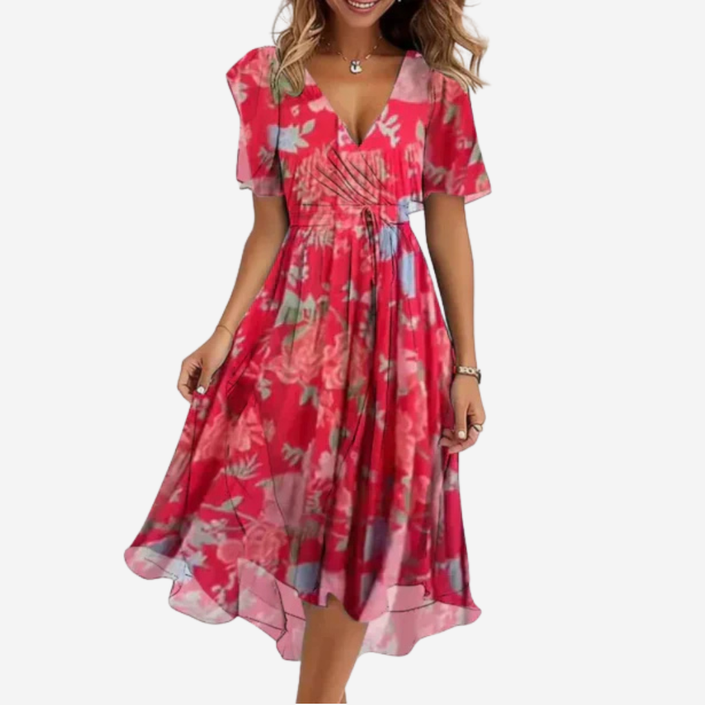 Fluid V-Neck Midi Dress Prescott Mode