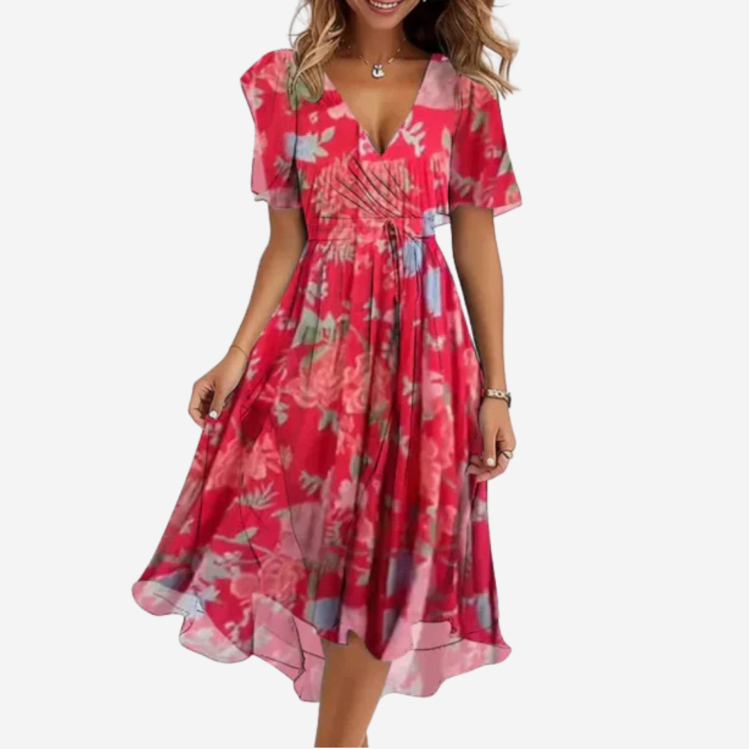 Fluid V-Neck Midi Dress Prescott Mode