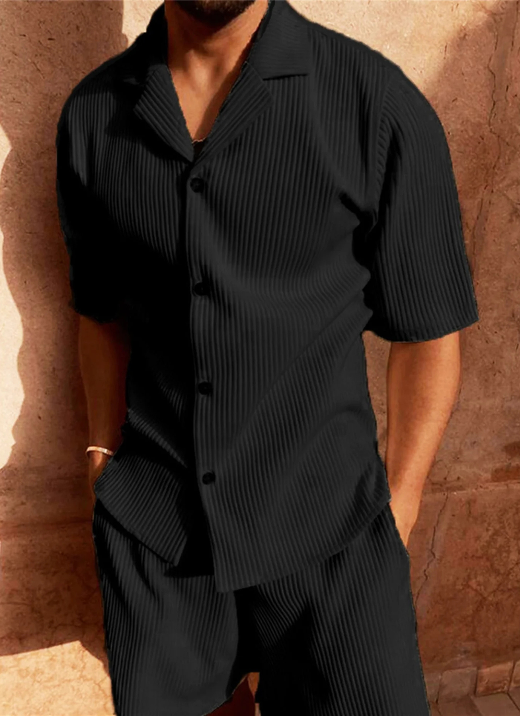 Leo | Men’s Button-Up Shirt & Shorts Set Prescott Mode