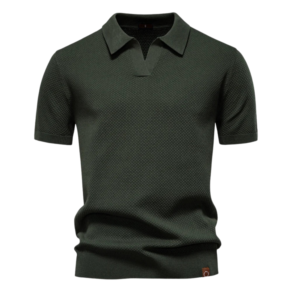 Lucas | Men’s Textured Knit Polo Shirt Prescott Mode
