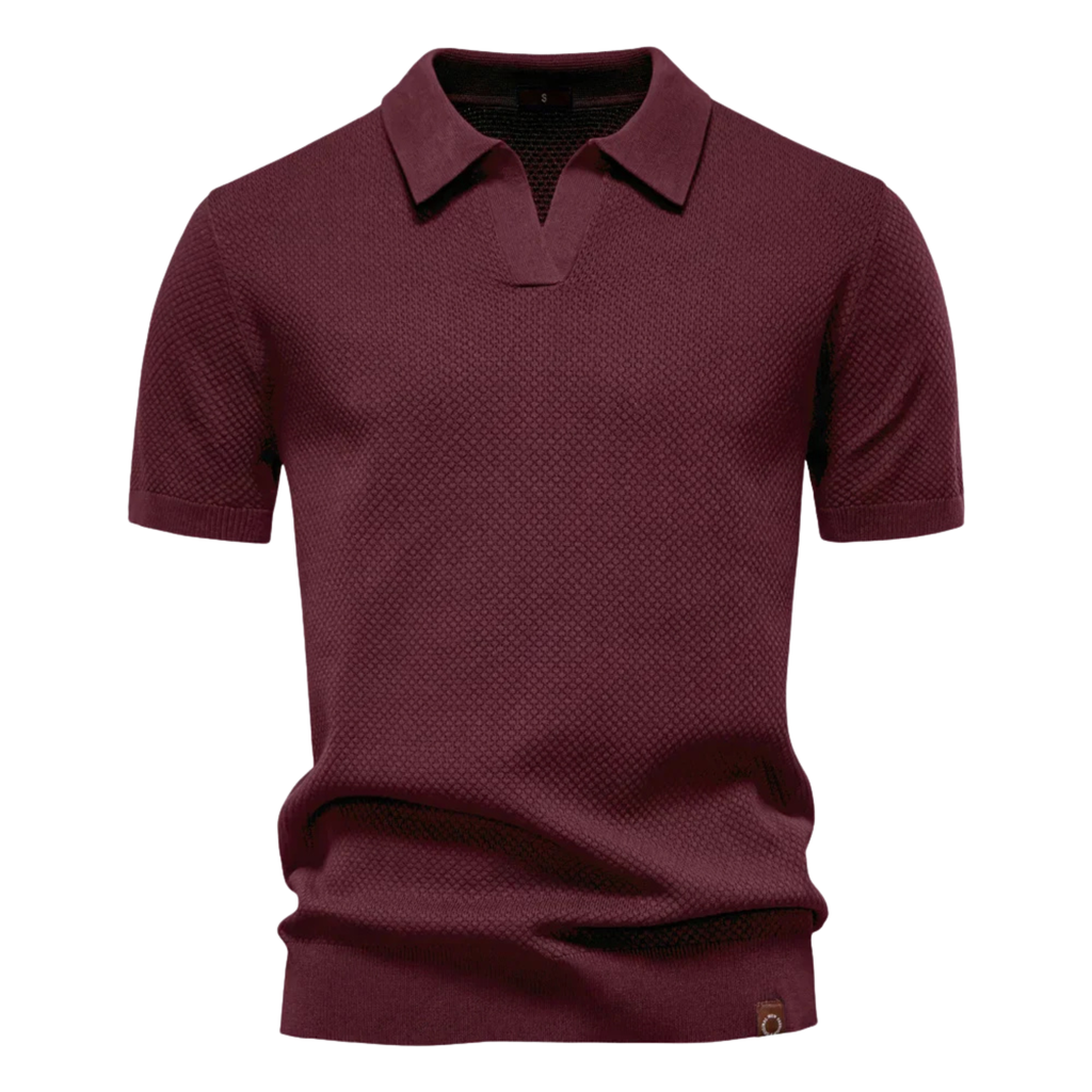 Lucas | Men’s Textured Knit Polo Shirt Prescott Mode