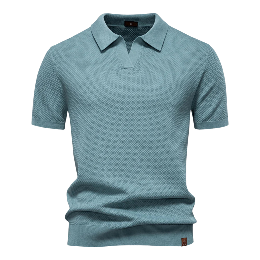 Lucas | Men’s Textured Knit Polo Shirt Prescott Mode