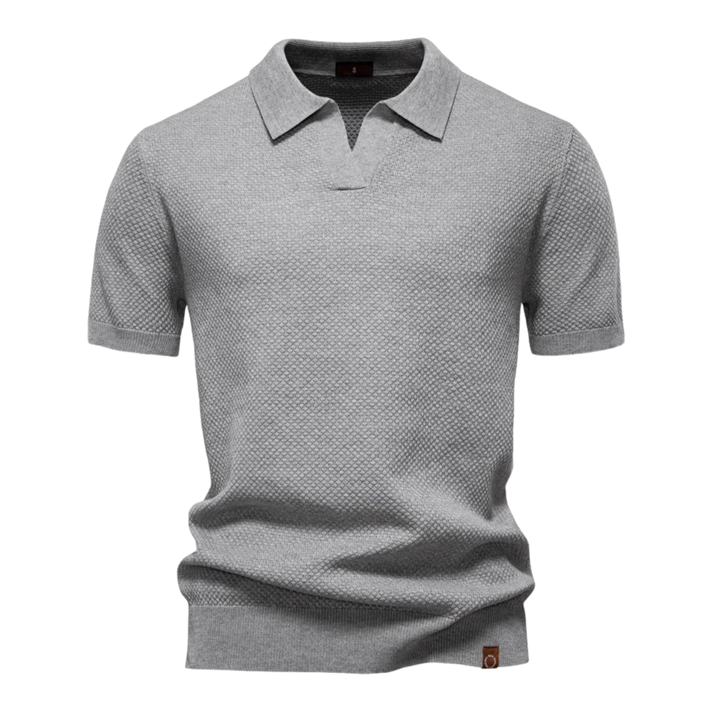 Lucas | Men’s Textured Knit Polo Shirt Prescott Mode