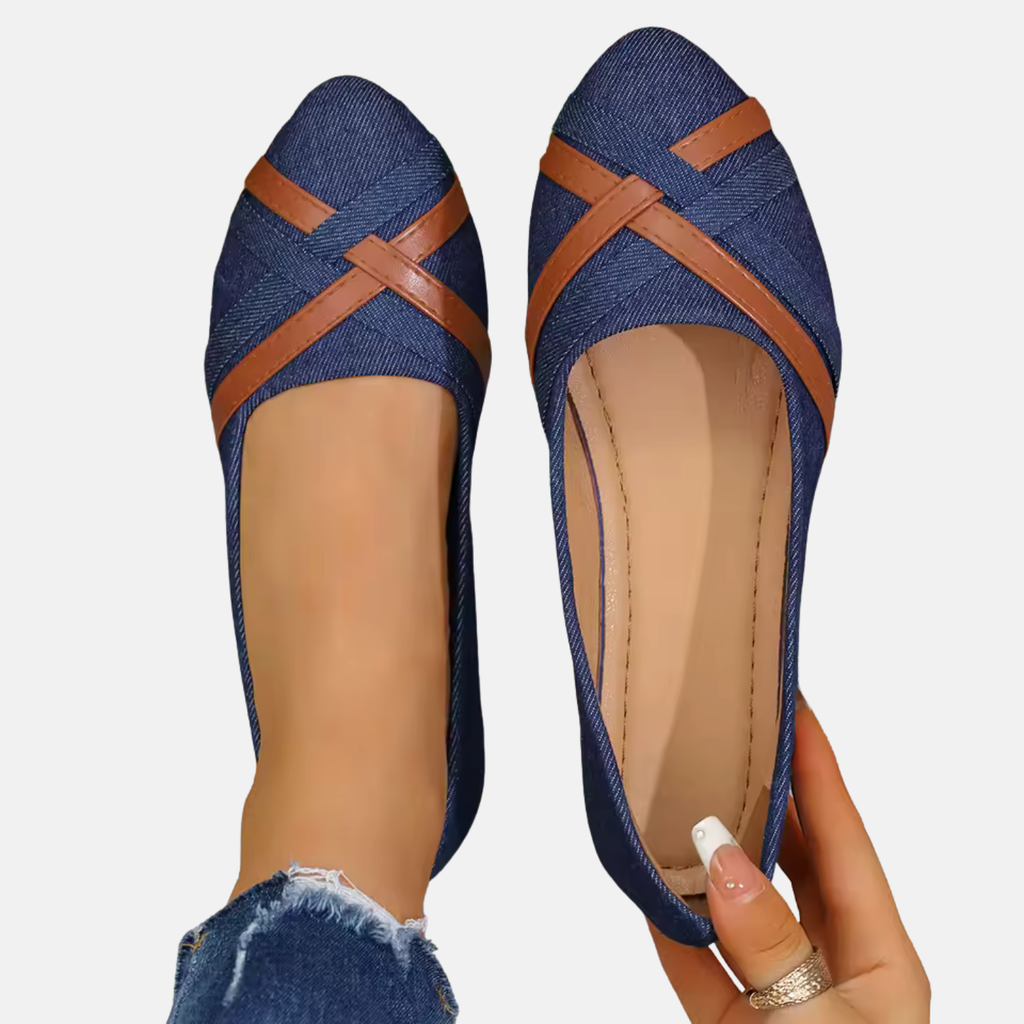 Maya | Women’s Casual Cross-Strap Flat Shoes Prescott Mode
