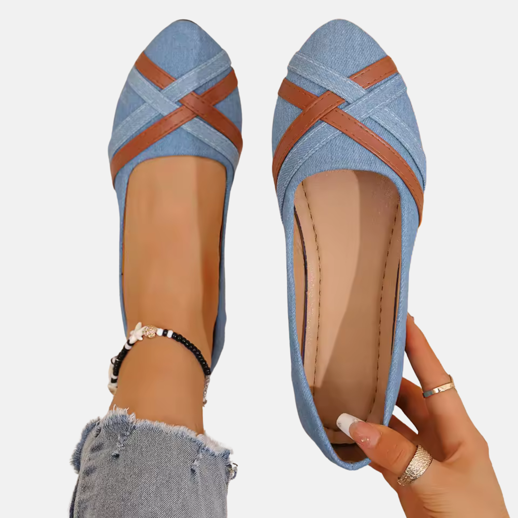 Maya | Women’s Casual Cross-Strap Flat Shoes Prescott Mode