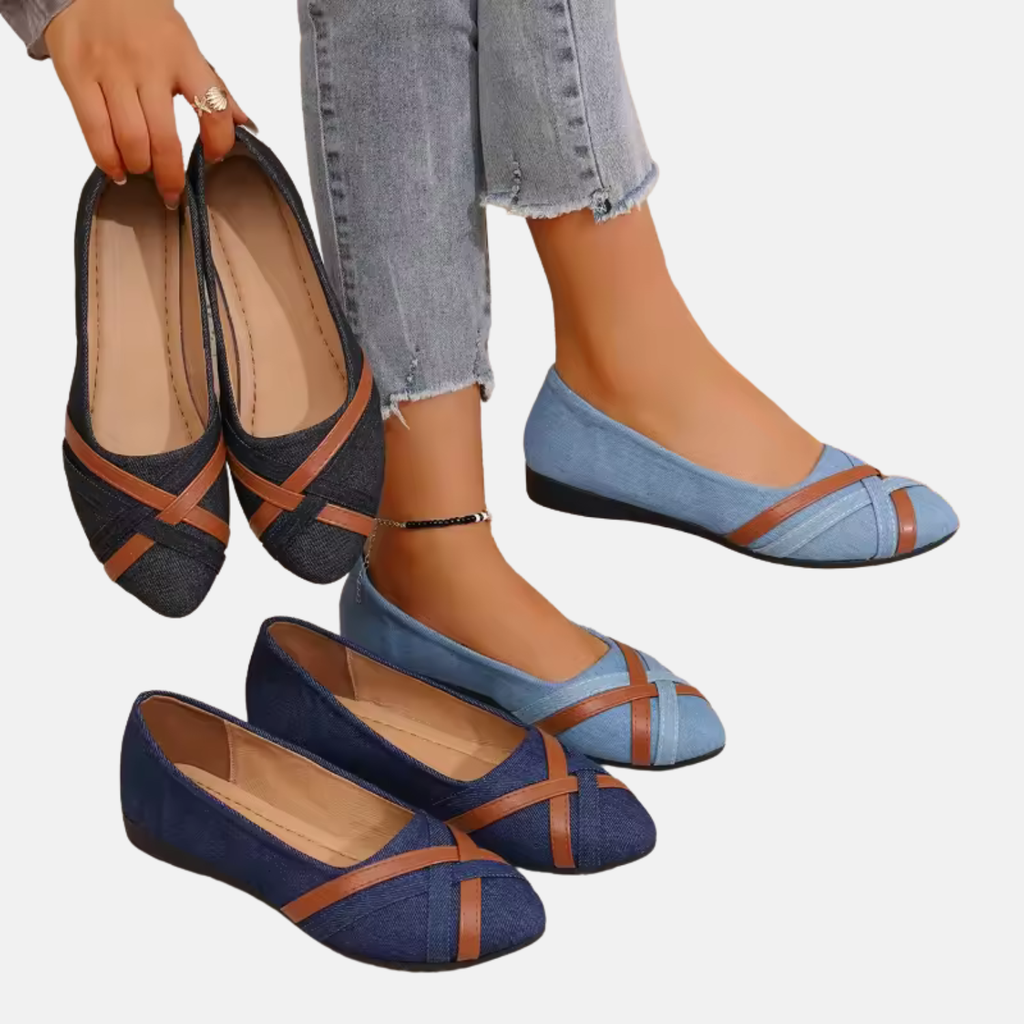 Maya | Women’s Casual Cross-Strap Flat Shoes Prescott Mode