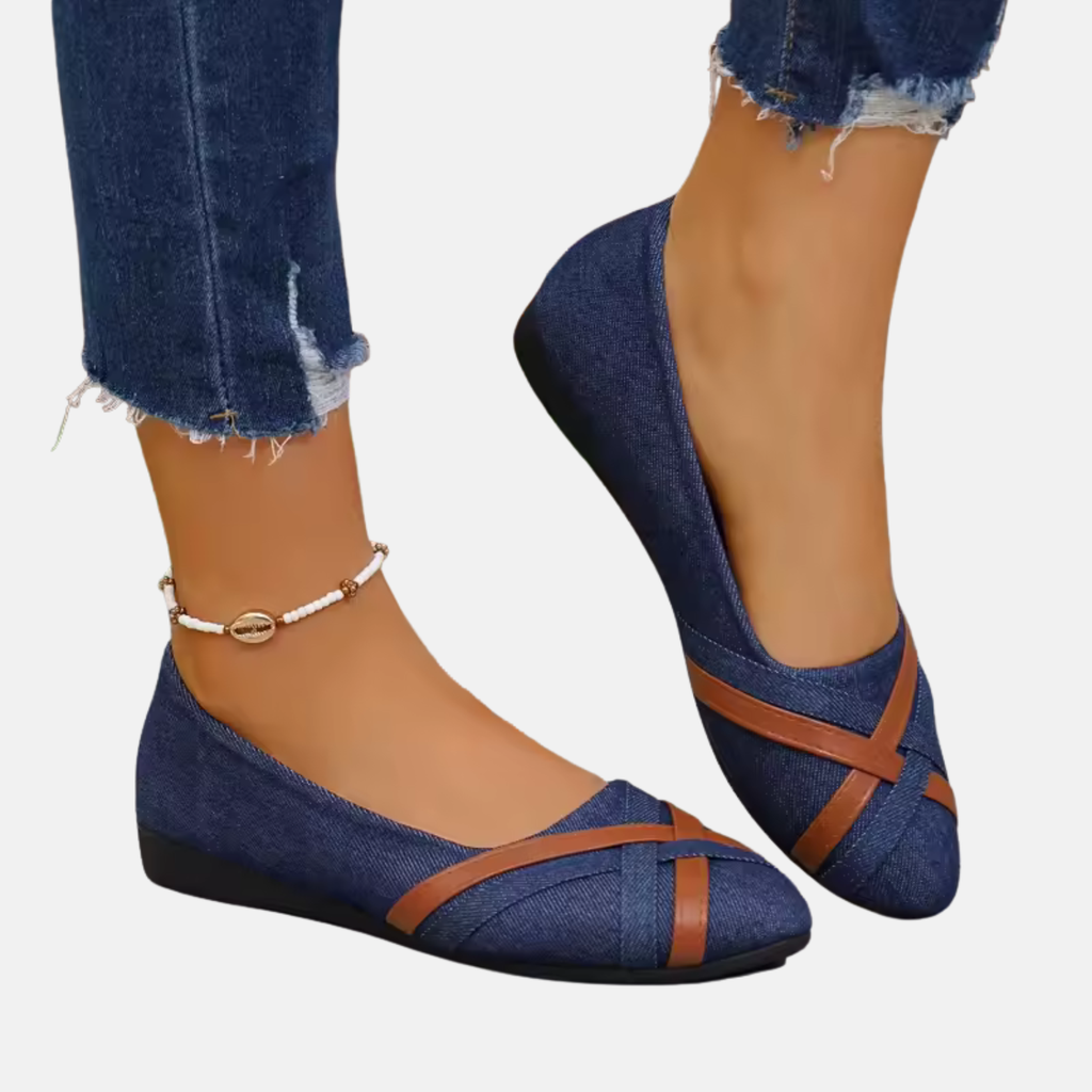 Maya | Women’s Casual Cross-Strap Flat Shoes Prescott Mode