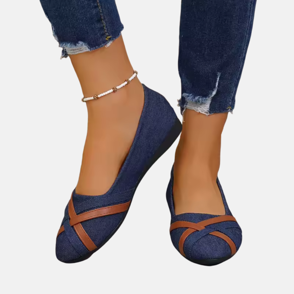 Maya | Women’s Casual Cross-Strap Flat Shoes Prescott Mode