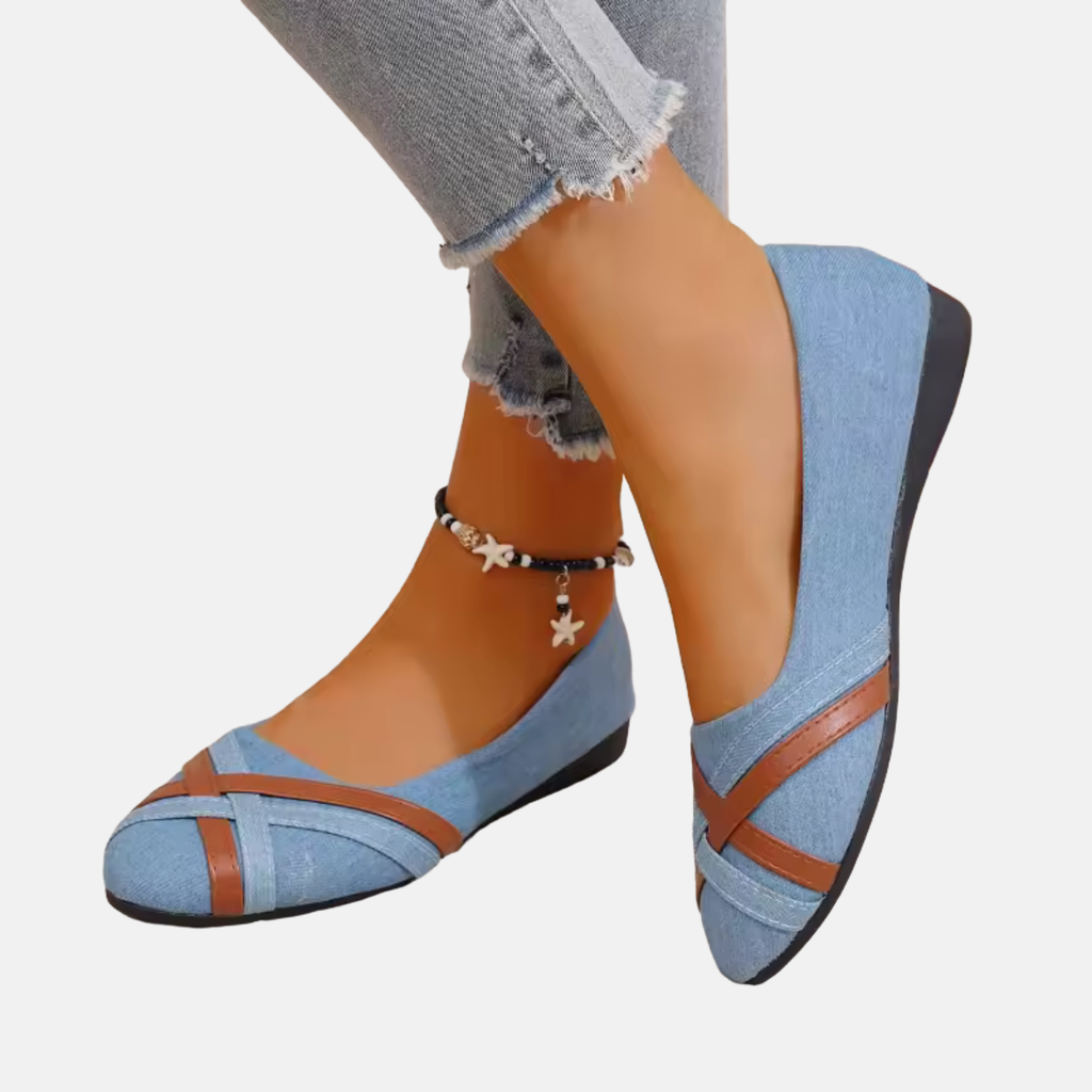 Maya | Women’s Casual Cross-Strap Flat Shoes Prescott Mode