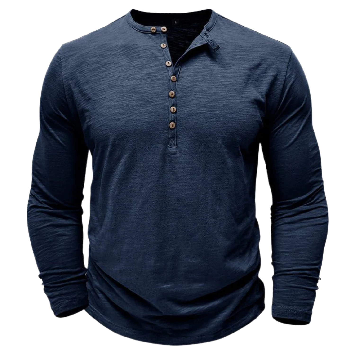 Men’s Button-Up Long-Sleeve Henley Shirt Prescott Mode
