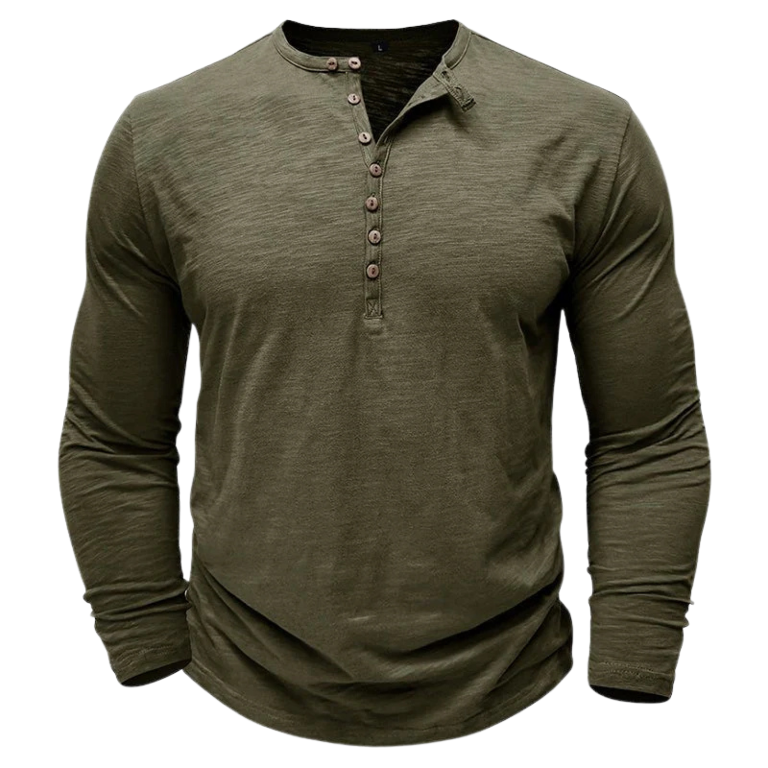Men’s Button-Up Long-Sleeve Henley Shirt Prescott Mode