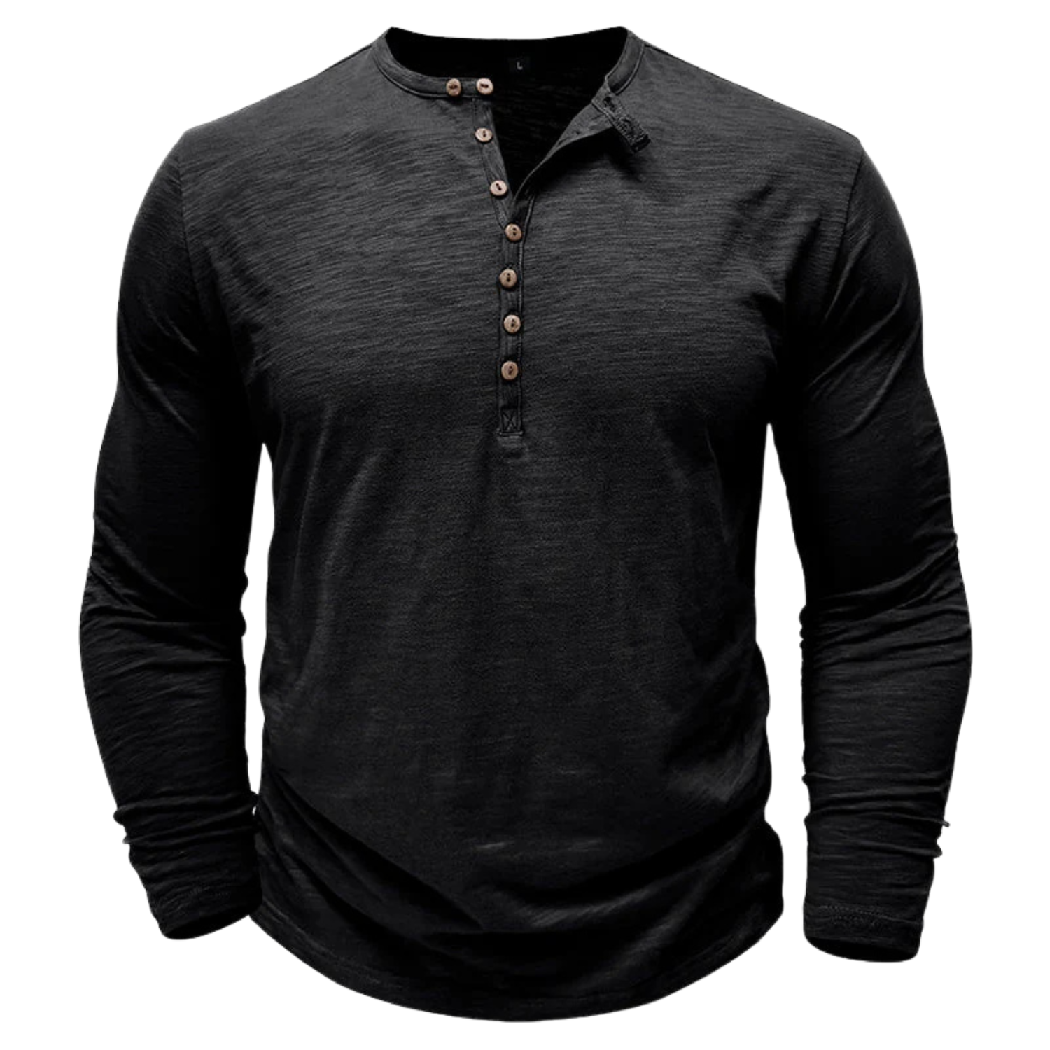 Men’s Button-Up Long-Sleeve Henley Shirt Prescott Mode