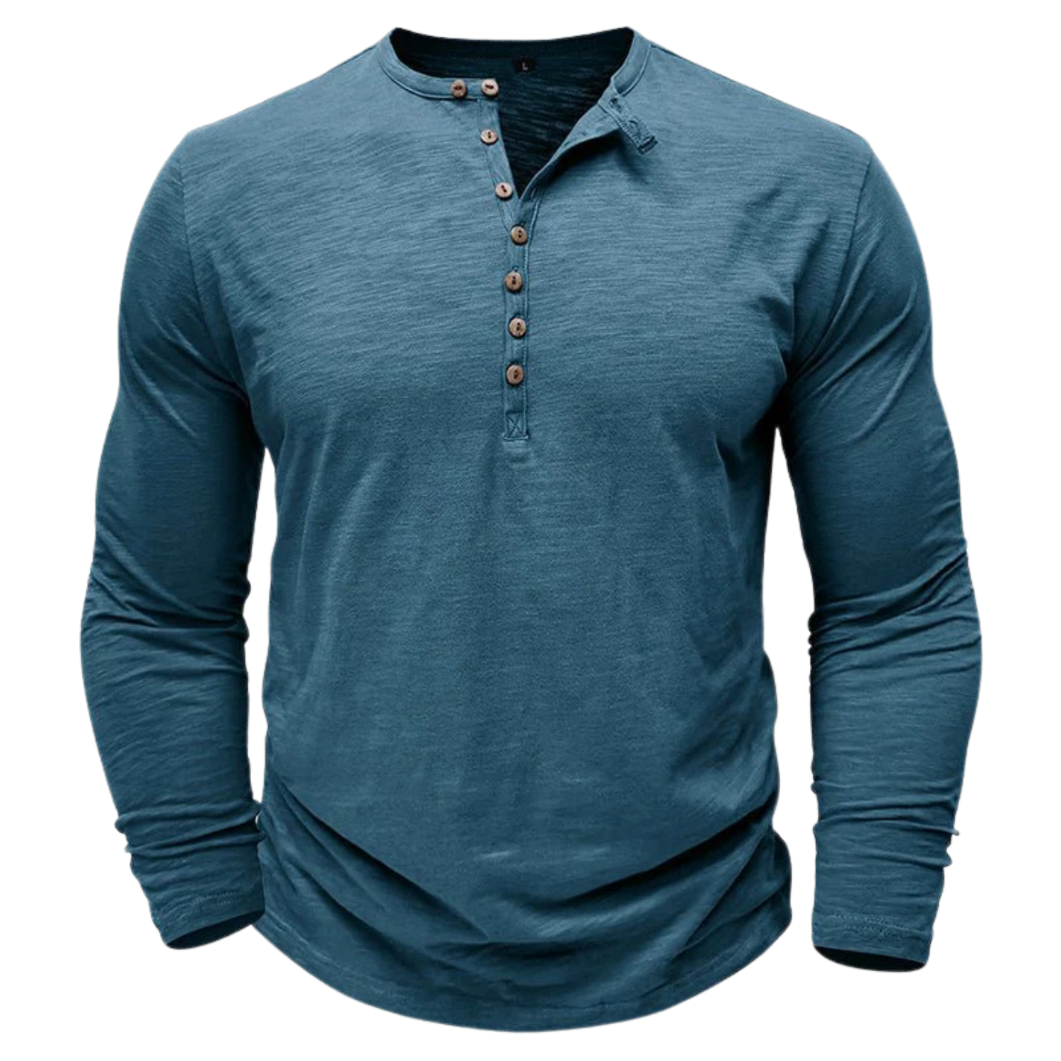 Men’s Button-Up Long-Sleeve Henley Shirt Prescott Mode
