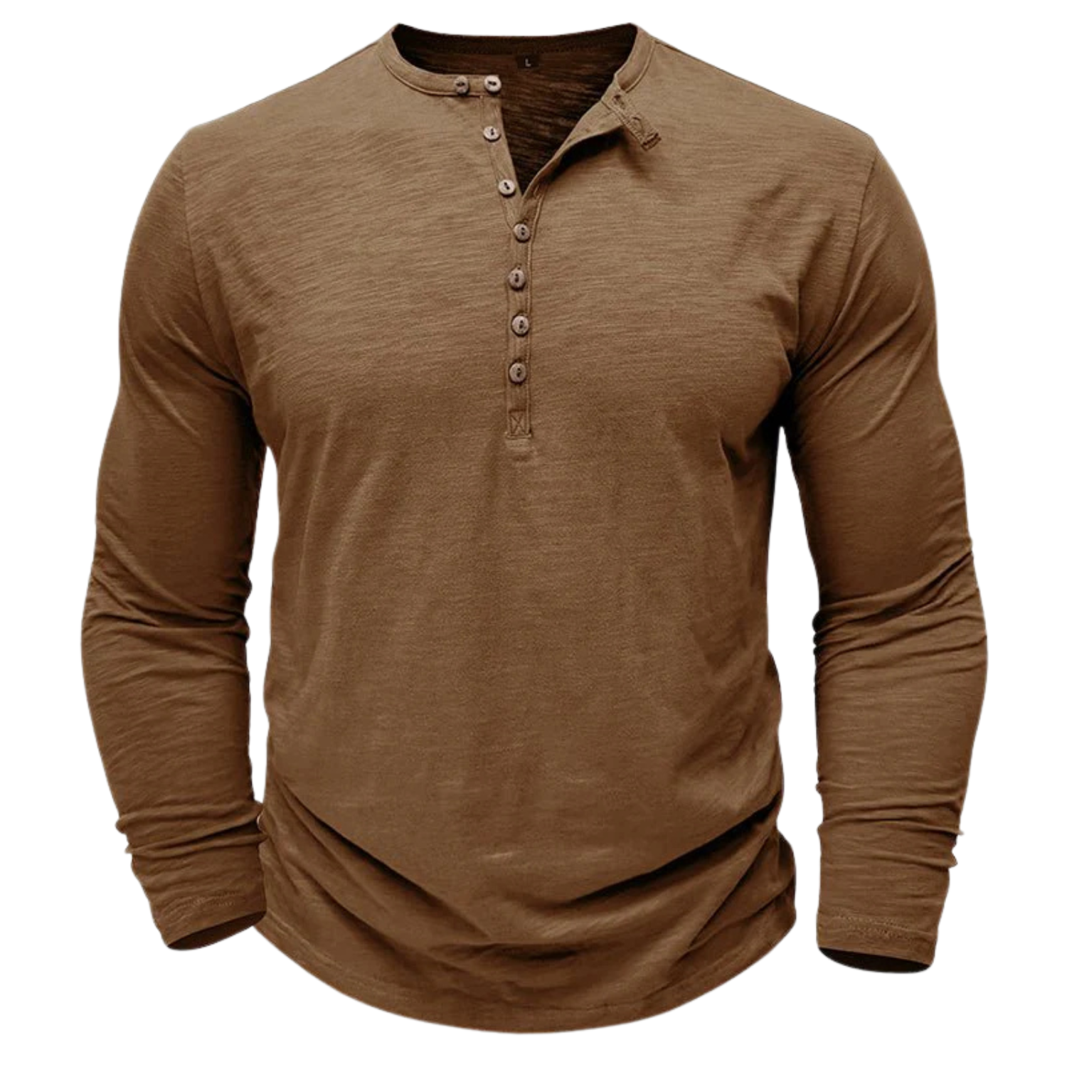 Men’s Button-Up Long-Sleeve Henley Shirt Prescott Mode
