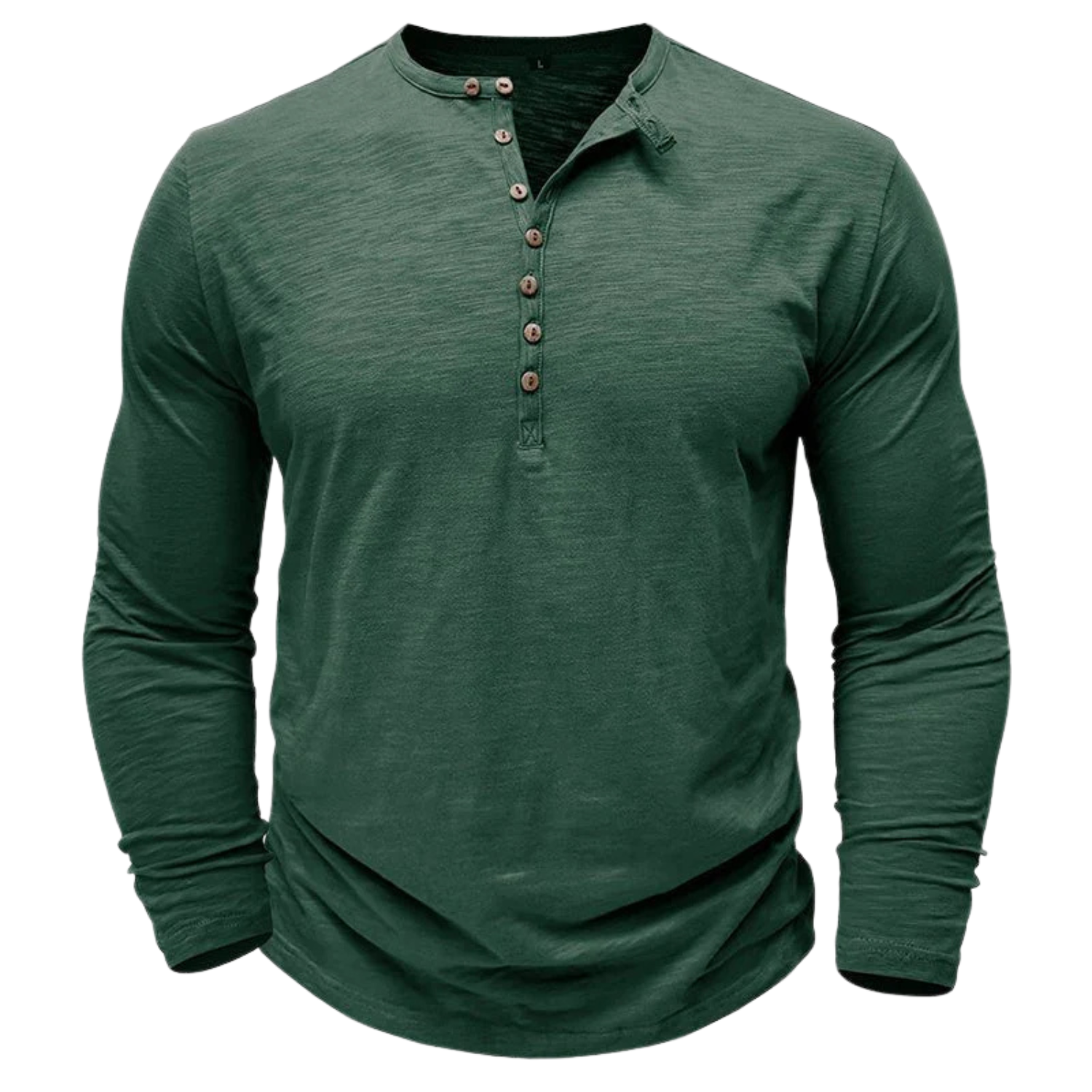 Men’s Button-Up Long-Sleeve Henley Shirt Prescott Mode