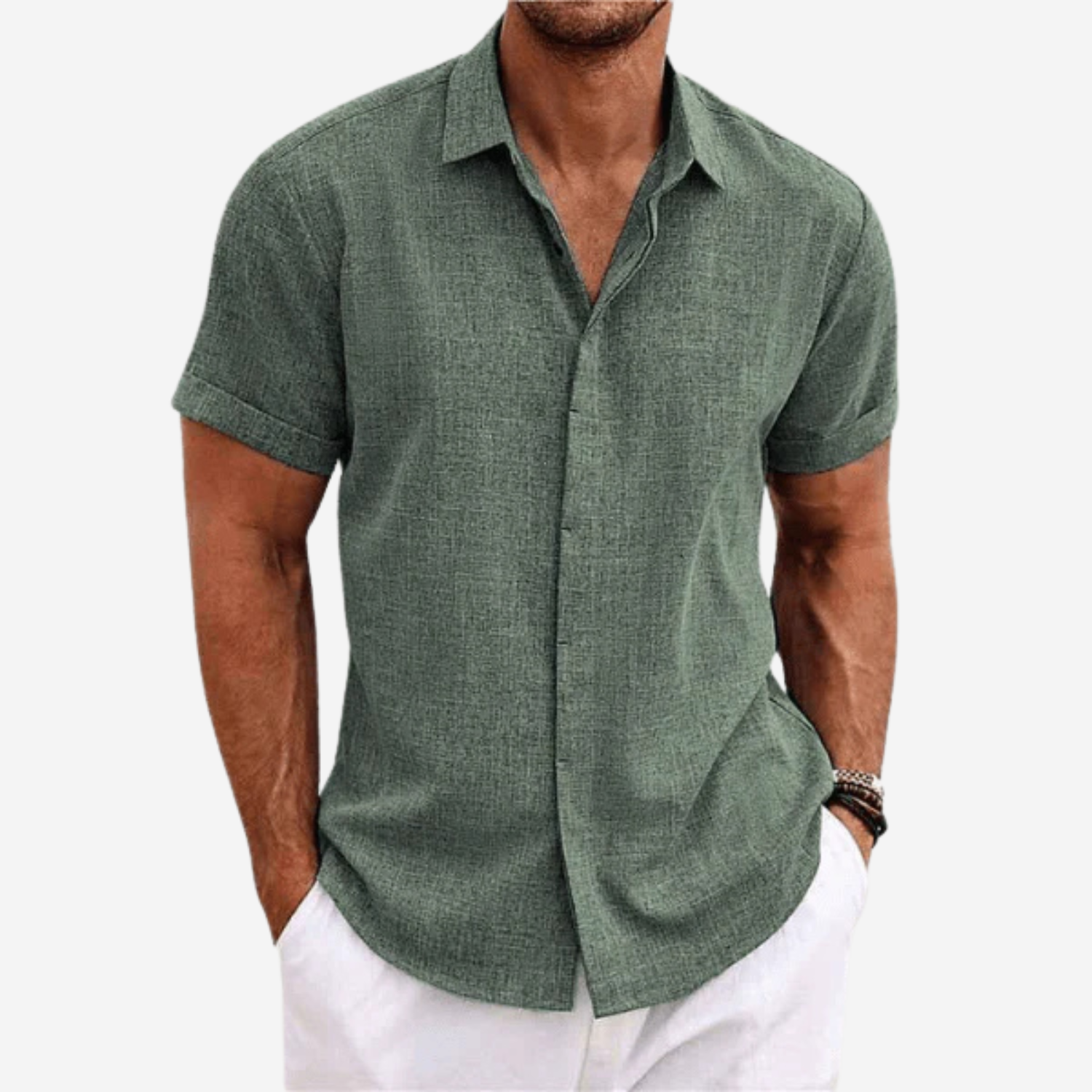 Men’s Short Sleeve Button-Up Shirt Prescott Mode