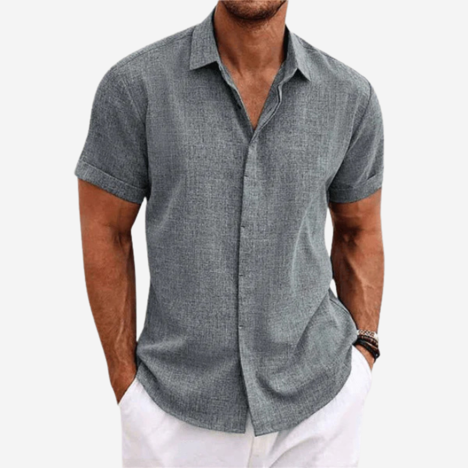 Men’s Short Sleeve Button-Up Shirt Prescott Mode