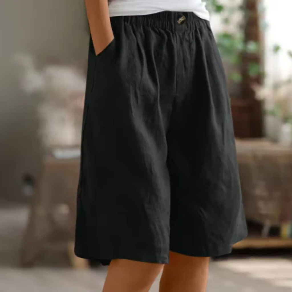 Women’s Relaxed Fit Linen Blend Shorts Prescott Mode