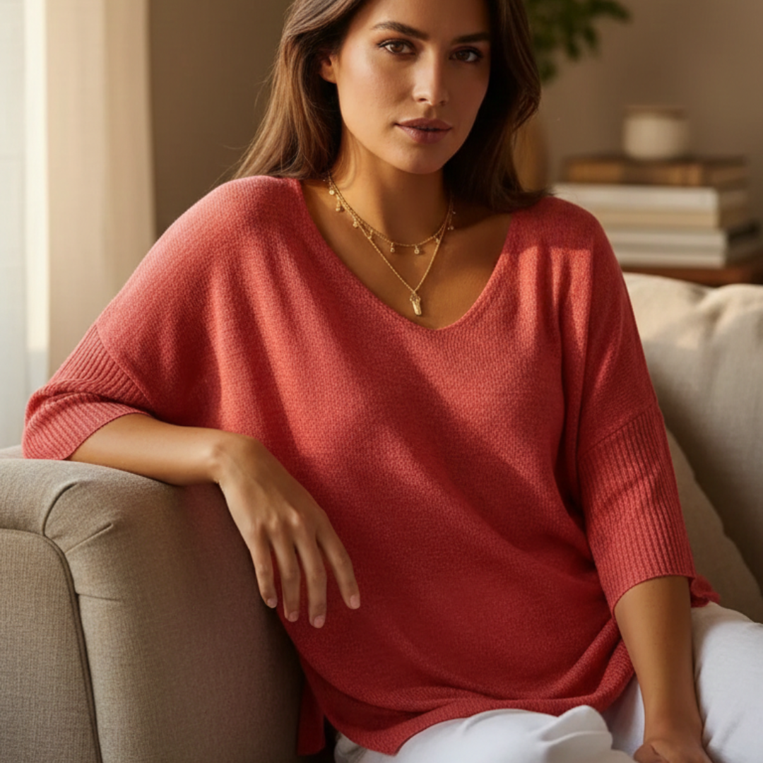 The Sienna V-Neck Knit Top