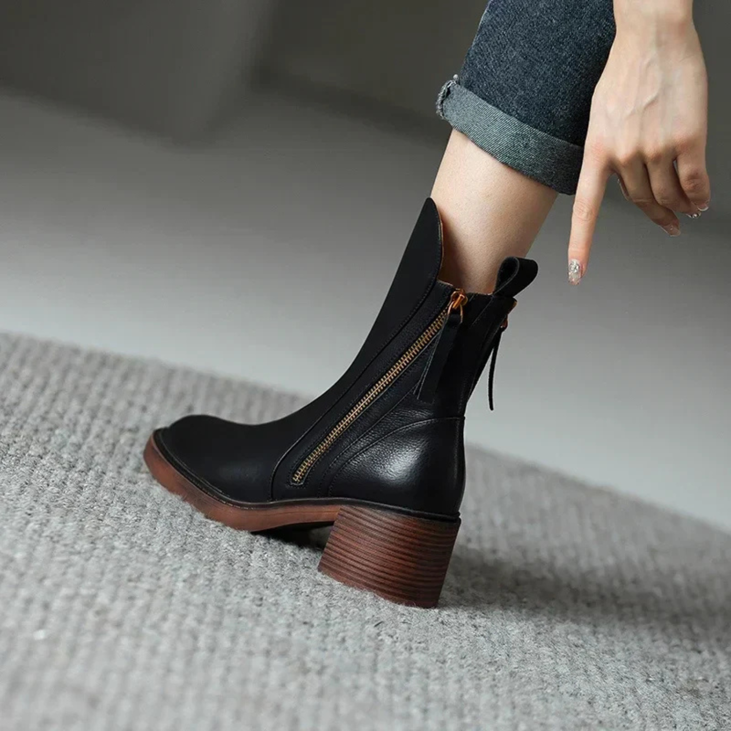 Women's Side Zip Up Ankle Boots Prescott Mode