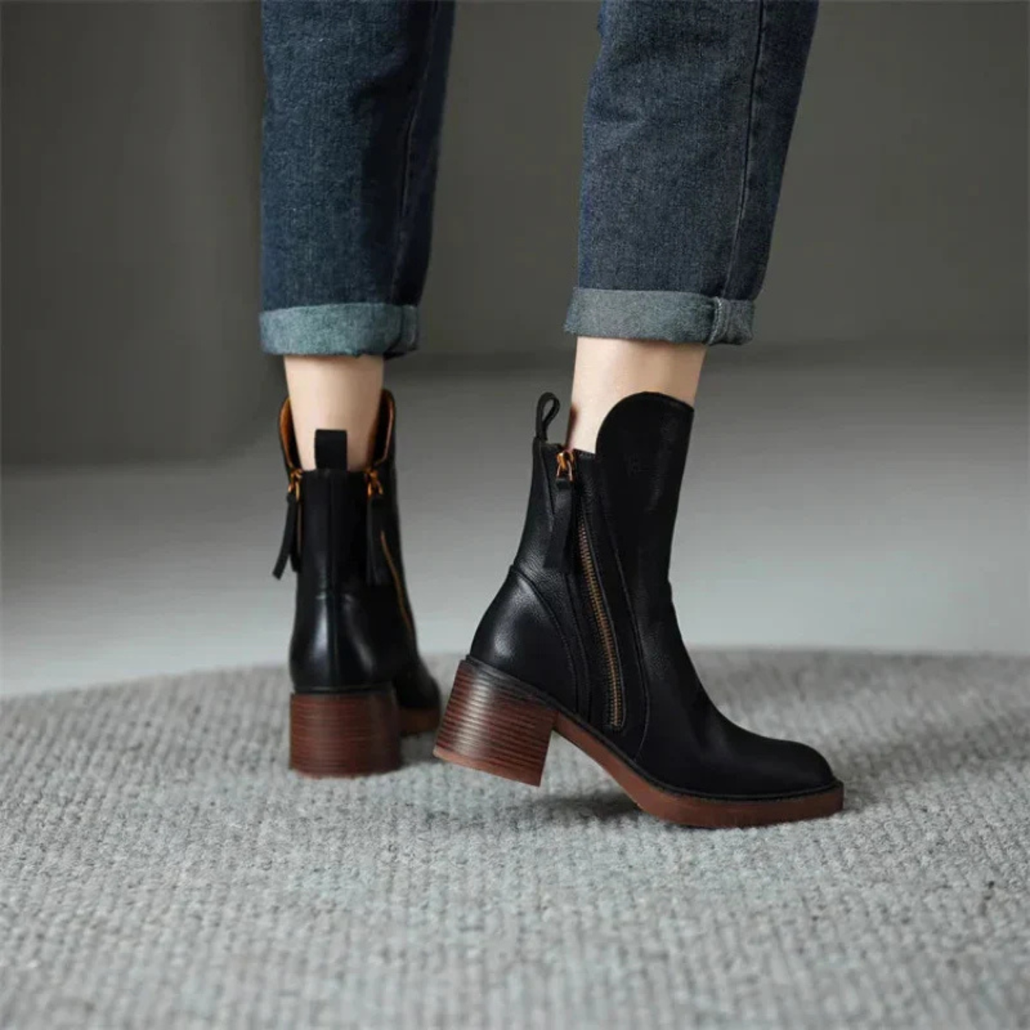 Women's Side Zip Up Ankle Boots Prescott Mode