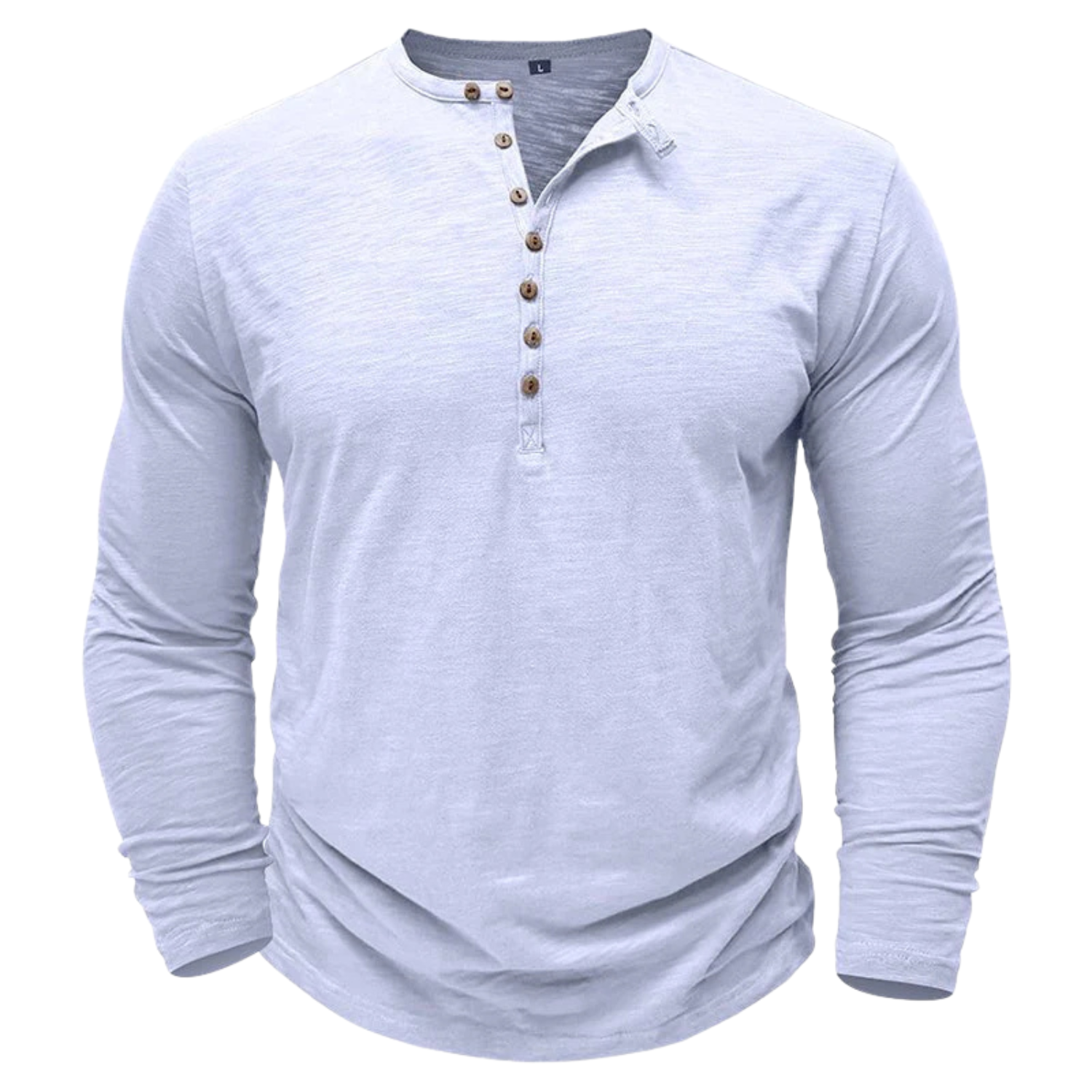 Men’s Button-Up Long-Sleeve Henley Shirt Prescott Mode
