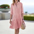 Women’s Striped Button-Up Mini Shirt Dress