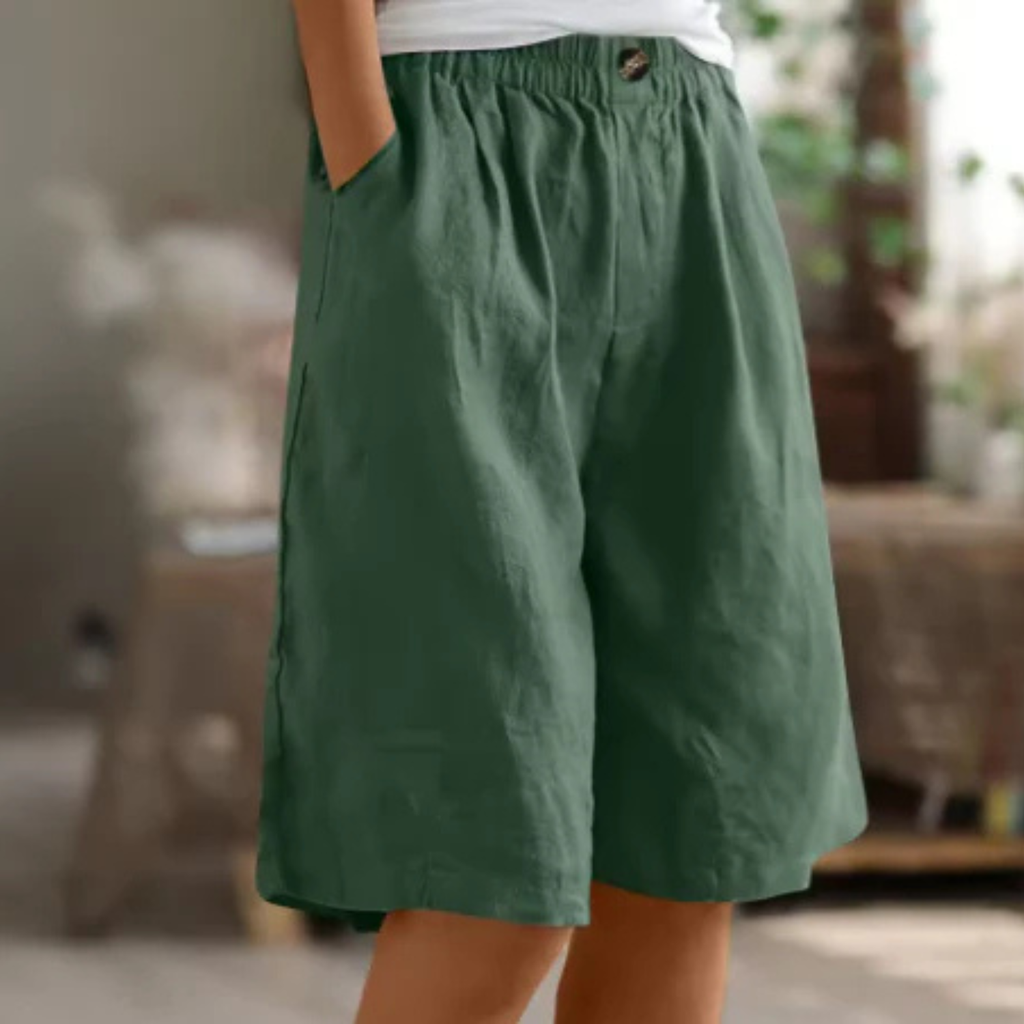 Women’s Relaxed Fit Linen Blend Shorts Prescott Mode
