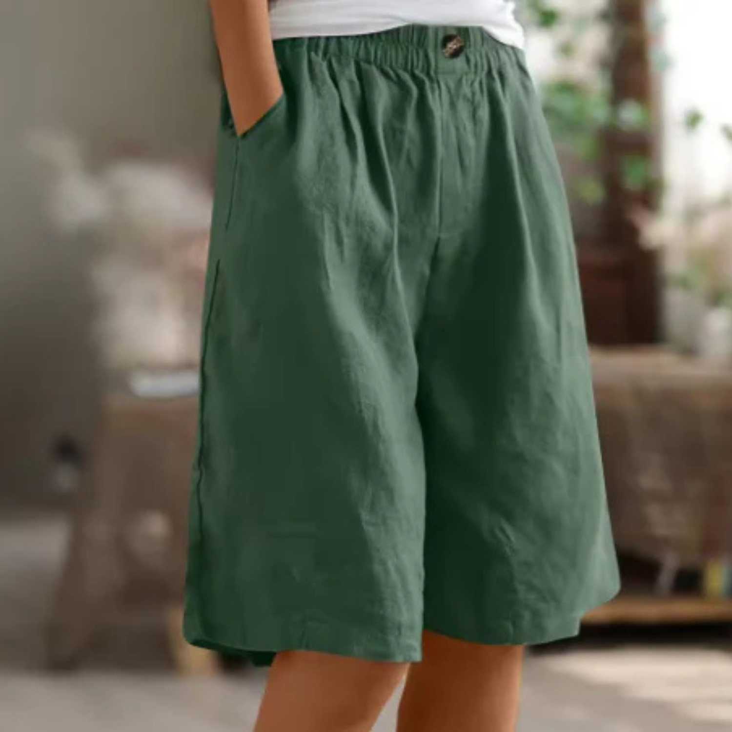 Women’s Relaxed Fit Linen Blend Shorts Prescott Mode