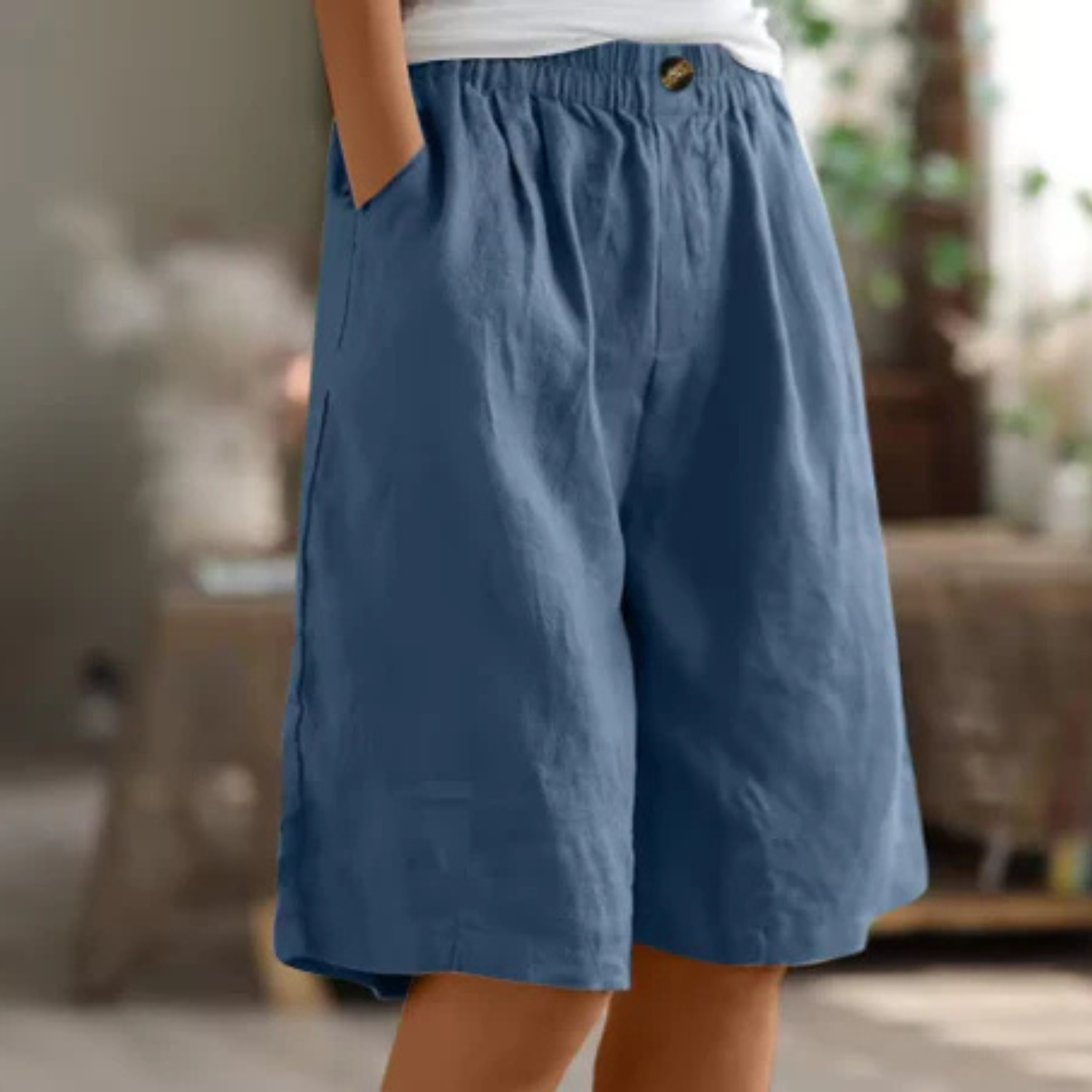 Women’s Relaxed Fit Linen Blend Shorts Prescott Mode