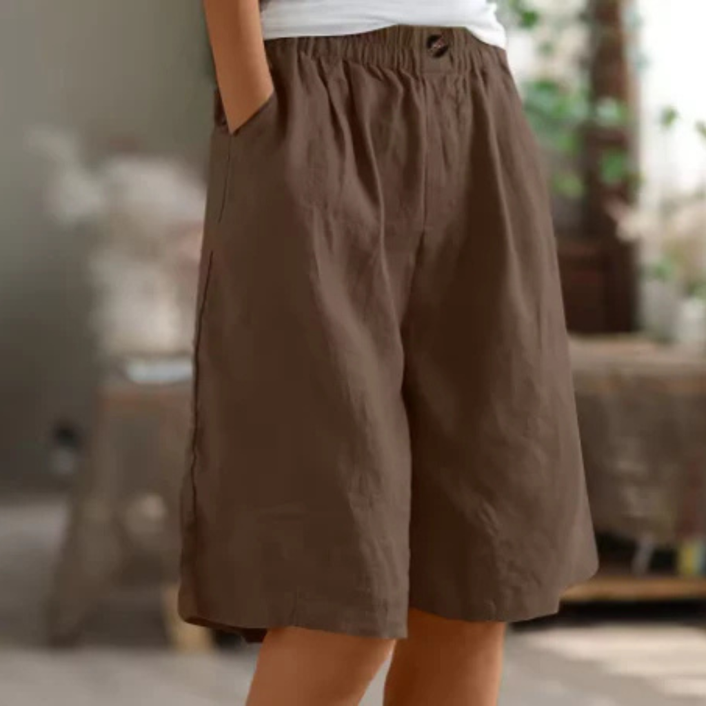 Women’s Relaxed Fit Linen Blend Shorts Prescott Mode