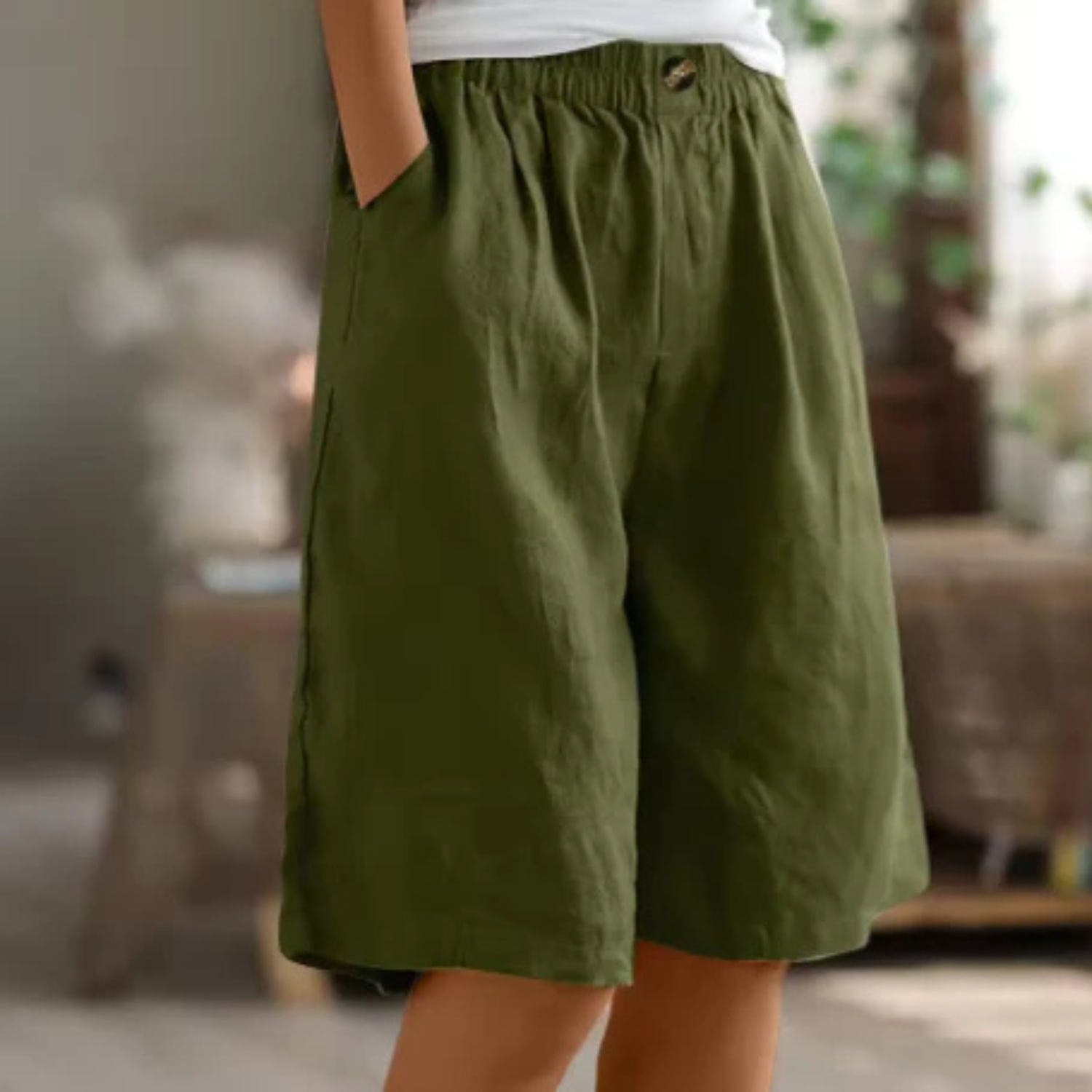 Women’s Relaxed Fit Linen Blend Shorts Prescott Mode