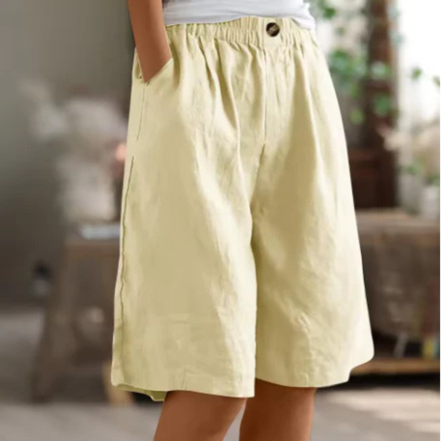 Women’s Relaxed Fit Linen Blend Shorts Prescott Mode