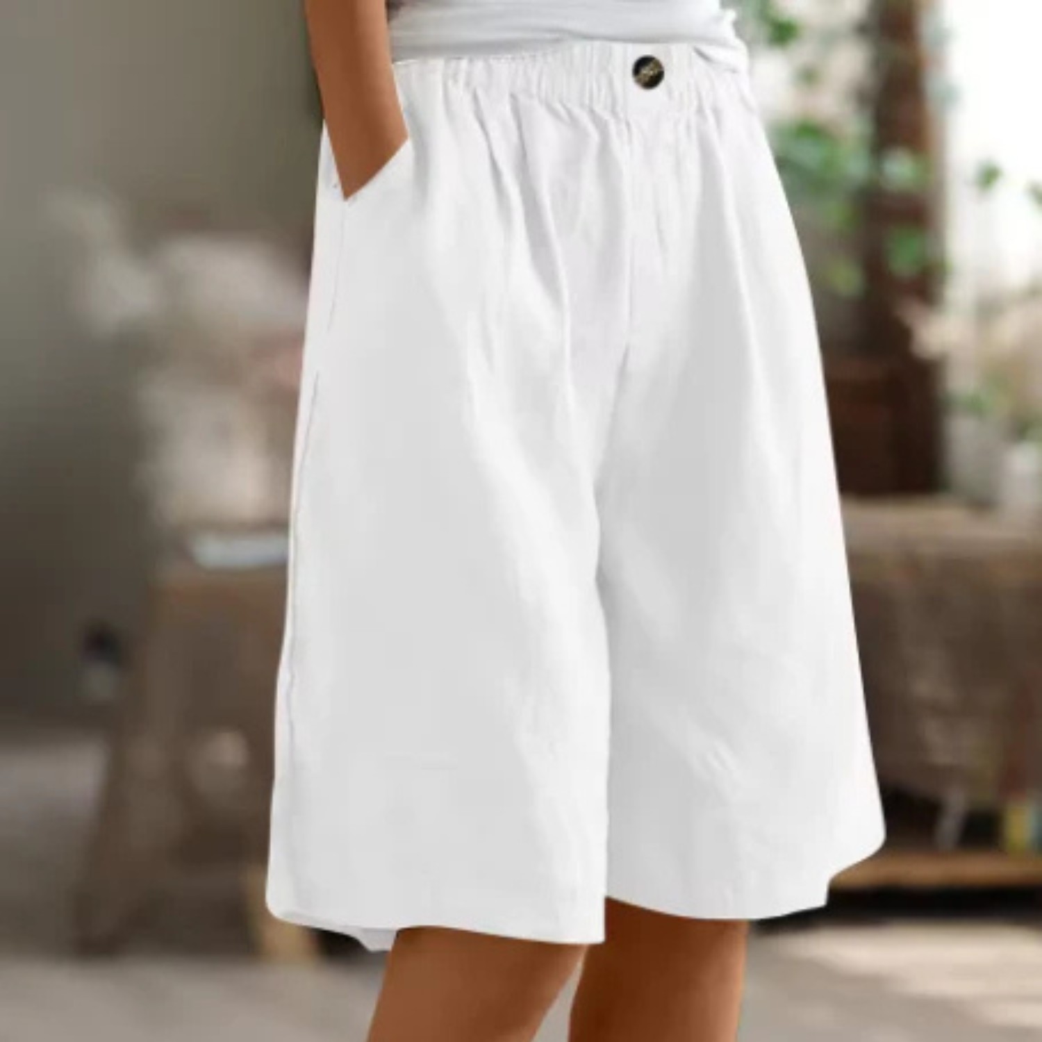 Women’s Relaxed Fit Linen Blend Shorts Prescott Mode