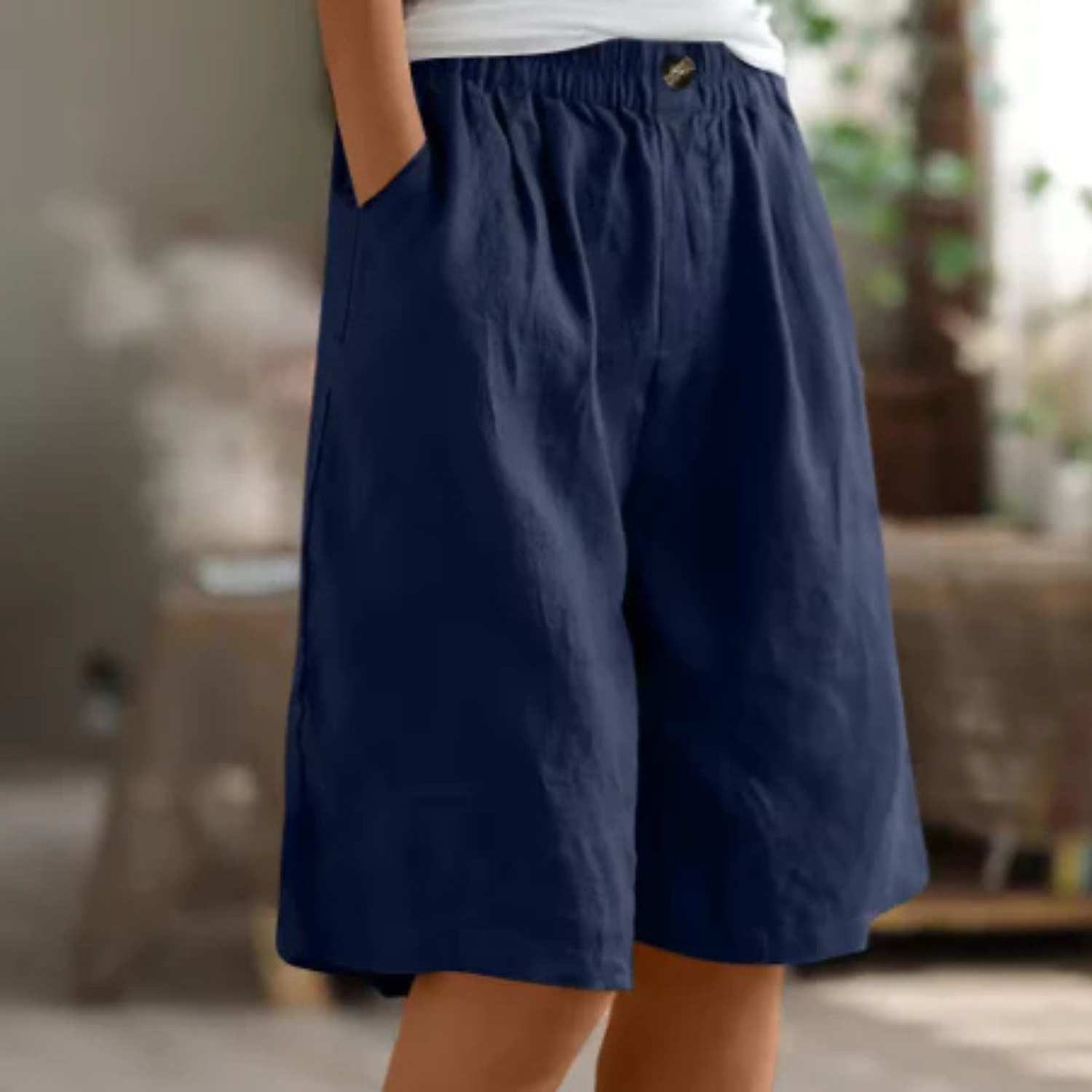 Women’s Relaxed Fit Linen Blend Shorts Prescott Mode