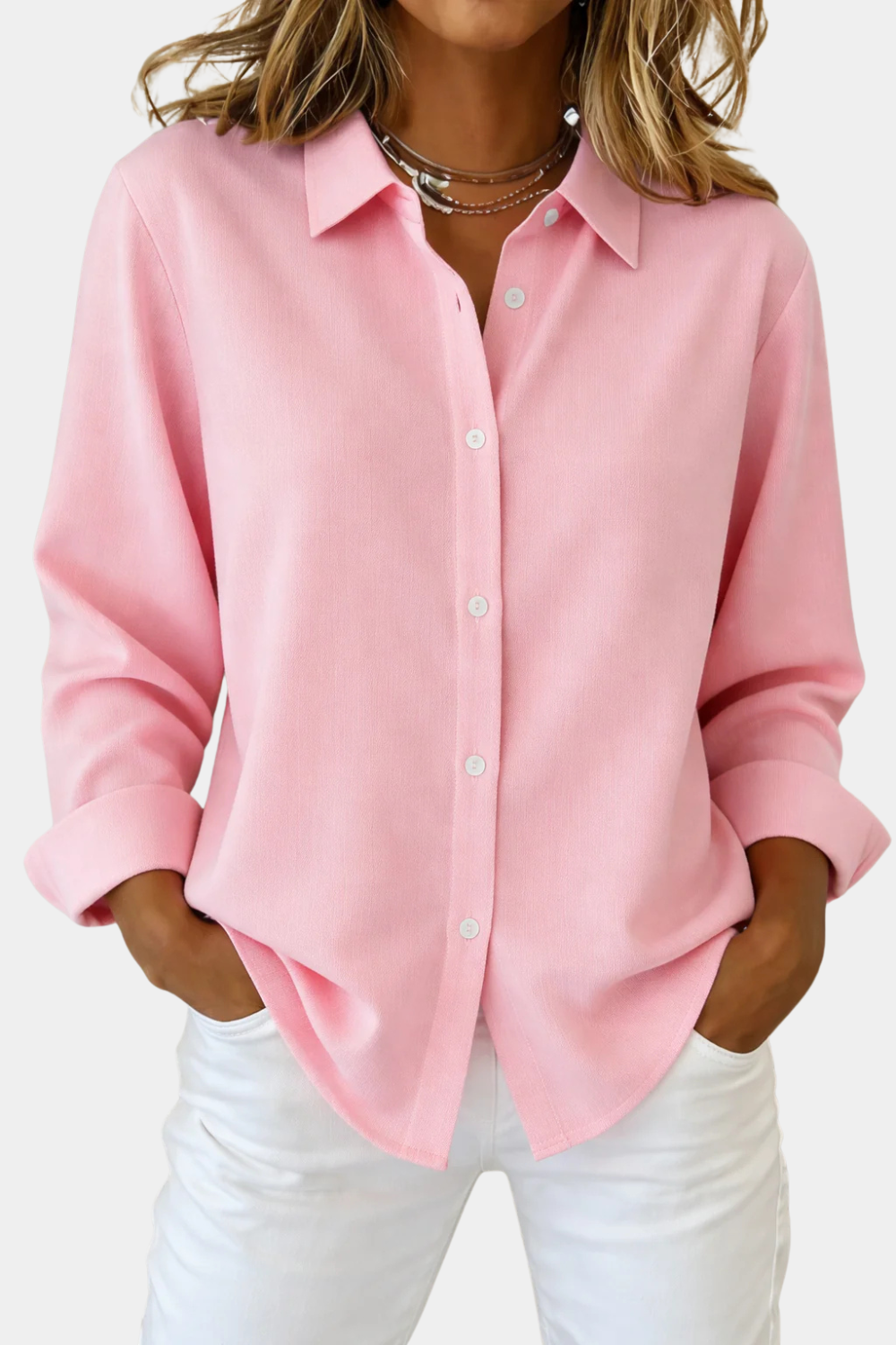 Women’s Classic Button-Up Blouse Prescott Mode