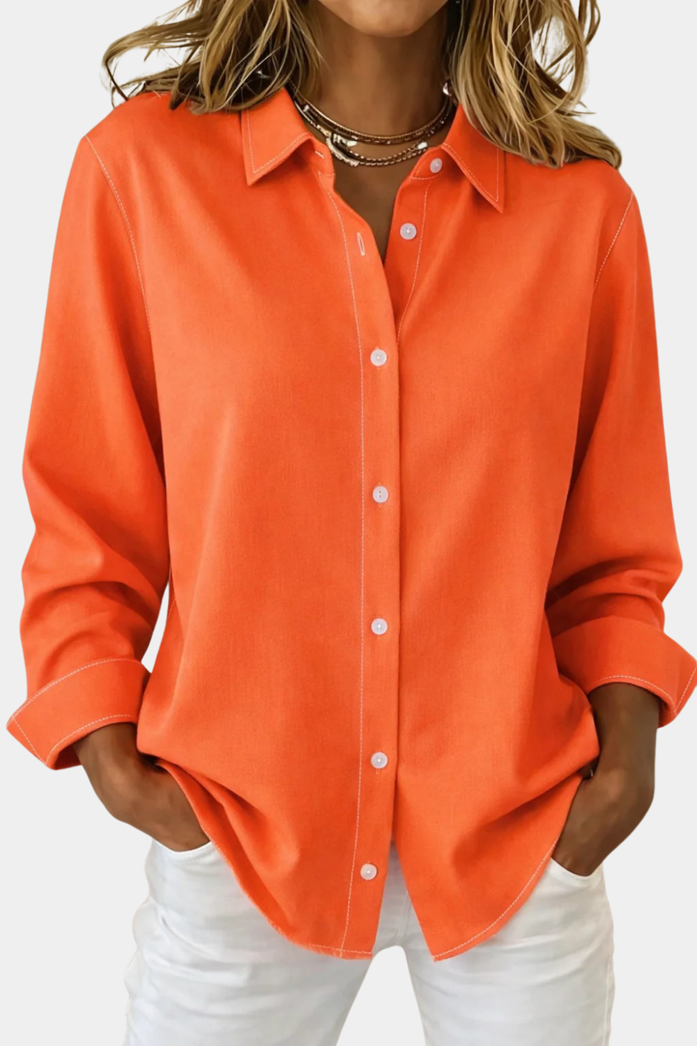 Women’s Classic Button-Up Blouse Prescott Mode