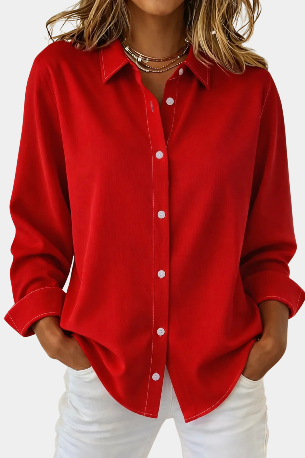 Women’s Classic Button-Up Blouse Prescott Mode