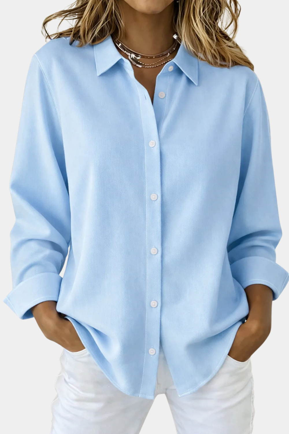 Women’s Classic Button-Up Blouse Prescott Mode