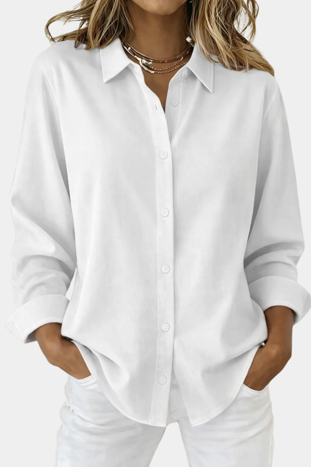Women’s Classic Button-Up Blouse Prescott Mode