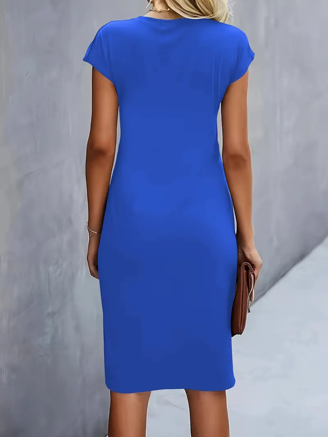 Women’s Elegant Ruched Waist Midi Dress Prescott Mode