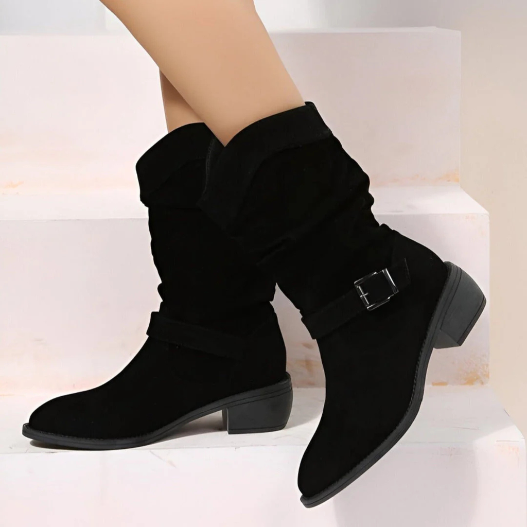 Sienna | Women’s Casual Suede Buckle Ankle Boots Prescott Mode