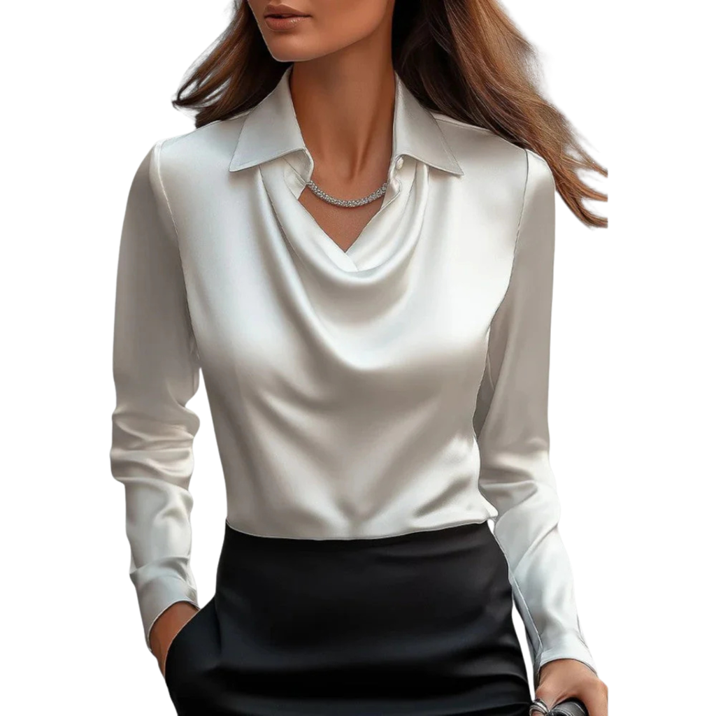 Women’s Casual Satin Cowl Blouse Prescott Mode