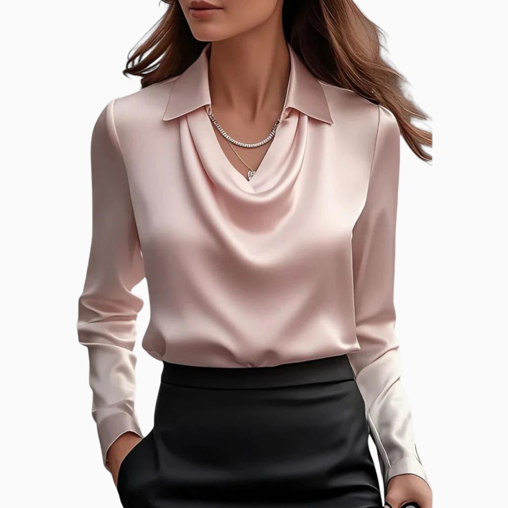 Women’s Casual Satin Cowl Blouse Prescott Mode